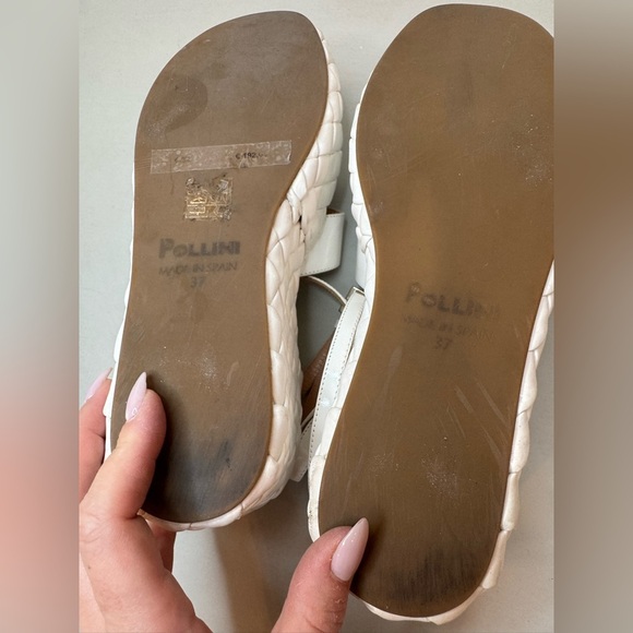 Pollini White Wedge Sandals – Size 7 – Made in Italy - Picture 14 of 17